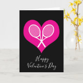 カスタマイズ可能なテニス💘バレンタインのカード カード (黄色い花)