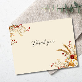 カスタマイズ可能なテラコッタパンパスグラスボホ秋 サンキューカード