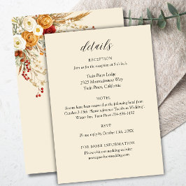 カスタマイズ可能なテラコッタラストボホ秋の結婚式 エンクロージャーカード
