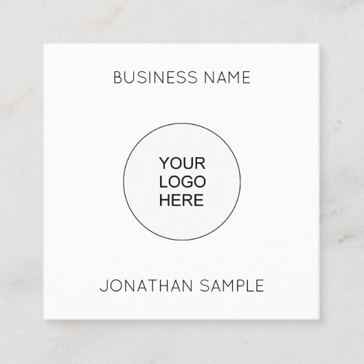 カスタマイズ可能なテンプレート会社のロゴのアップロード スクエア名刺 (正面)