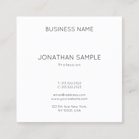 カスタマイズ可能なテンプレート会社のロゴのアップロード スクエア名刺 (裏面)