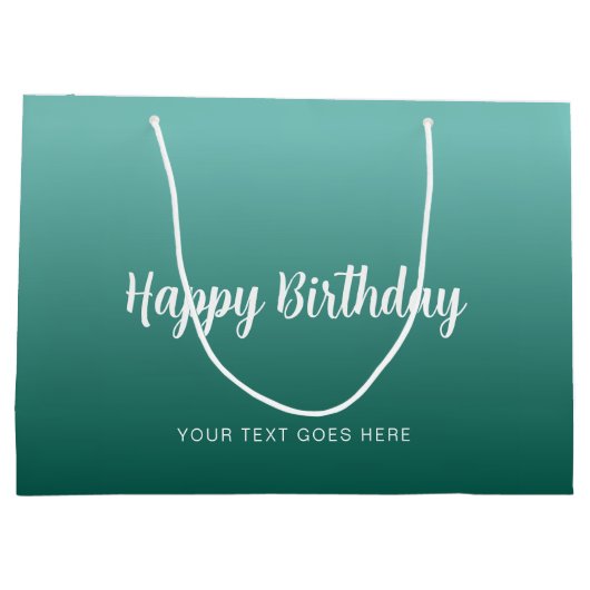 カスタマイズ可能なテンプレート手書きハッピーバースデー ラージペーパーバッグ (裏面)