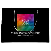 カスタマイズ可能なテンプレート文字ビジネスロゴはこちら ラージペーパーバッグ (正面)