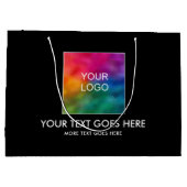 カスタマイズ可能なテンプレート文字ビジネスロゴはこちら ラージペーパーバッグ (裏面)