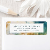 カスタマイズ可能なテンプレート水色ビーチリターン ラベル (インサイチュ)