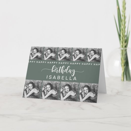 カスタマイズ可能なテンプレート誕生日カード サンキューカード (正面)