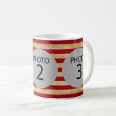 カスタマイズ可能なテンプレート3アメリカ国旗の写真 コーヒーマグカップ (正面右)