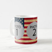 カスタマイズ可能なテンプレート3アメリカ国旗の写真 コーヒーマグカップ (正面左)