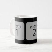 カスタマイズ可能なテンプレート3正方形の写真 コーヒーマグカップ (正面左)