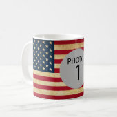 カスタマイズ可能なテンプレートPHOTO on USAフラグ コーヒーマグカップ (正面左)