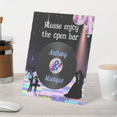 カスタマイズ可能なディスコ結婚のテーブルトップの看板 台座サイン (インサイチュ)