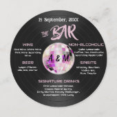 カスタマイズ可能なディスコ結婚のバーメニュー メニュー (正面)