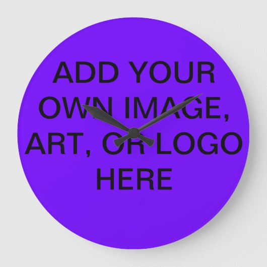 カスタマイズ可能なデザイナ時計 – 独自のイメージを追加 ラージ壁時計 (正面)