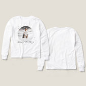 カスタマイズ可能なデザインのキュートなホワイトの長袖Tシャツ 子供用 (デザイン 正面&背面)