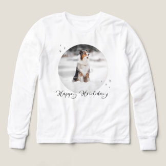 カスタマイズ可能なデザインのキュートなホワイトの長袖Tシャツ 子供用