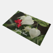 カスタマイズ可能なデザイン赤と白の花 ドアマット (アングル)