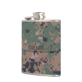 カスタマイズ可能なデジタル森林カムフラージュ フラスク (左)