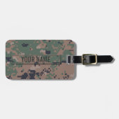 カスタマイズ可能なデジタル森林カムフラージュ ラゲッジタグ (正面横)