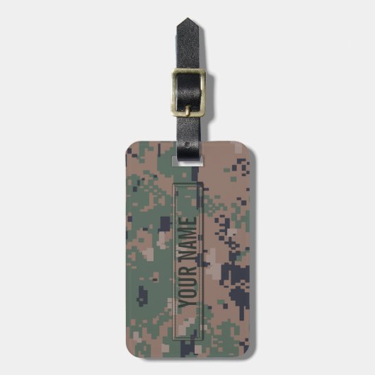 カスタマイズ可能なデジタル森林カムフラージュ ラゲッジタグ (正面縦)
