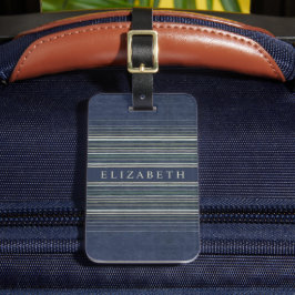 カスタマイズ可能なデニムジーンズブルーグレーのカラーライン ラゲッジタグ