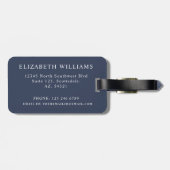 カスタマイズ可能なデニムジーンズブルーグレーのカラーライン ラゲッジタグ (裏面横)