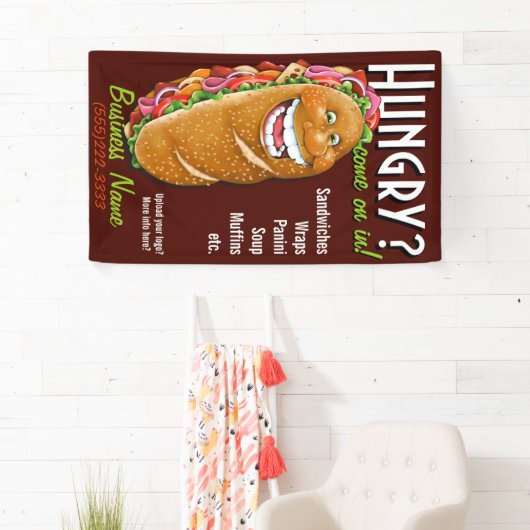 カスタマイズ可能なデリカテッセンまたはサンドイッチ店の広告宣伝の広告 横断幕 (インサイチュ)