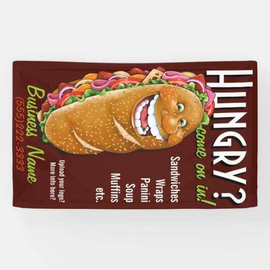 カスタマイズ可能なデリカテッセンまたはサンドイッチ店の広告宣伝の広告 横断幕 (横)