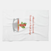 カスタマイズ可能なトマト&バジルスープ キッチンタオル (横)