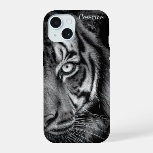 カスタマイズ可能なトラのスマホケース iPhone 15ケース (裏面)