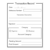 カスタマイズ可能なトランザクションレコードテンプレート ラバースタンプ (インプリント)