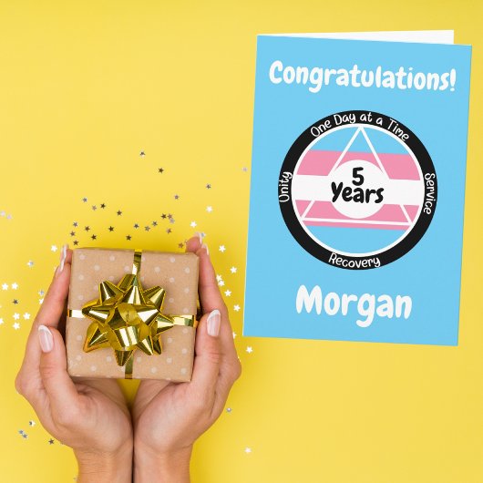 カスタマイズ可能なトランスジェンダーのプライドささやかなリカバリーカード カード