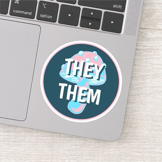 カスタマイズ可能なトランスジェンダー国旗のキノコの発音 シール (詳細)