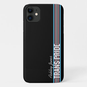 カスタマイズ可能なトランスプライド ストライプス LGBT パーソナライズデザイン iPhone 11 ケース