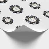 カスタマイズ可能なトランプのポーカーチップ白黒パターン ラッピングペーパー (角)