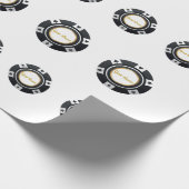 カスタマイズ可能なトランプのポーカーチップ白黒金ゴールドパターン ラッピングペーパー (角)