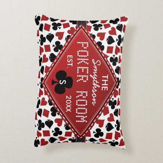 カスタマイズ可能なトランプのポーカー部屋のカジノ アクセントクッション (裏面(縦))