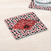 カスタマイズ可能なトランプのポーカー部屋のカジノ スクエアペーパーコースター (アングル)