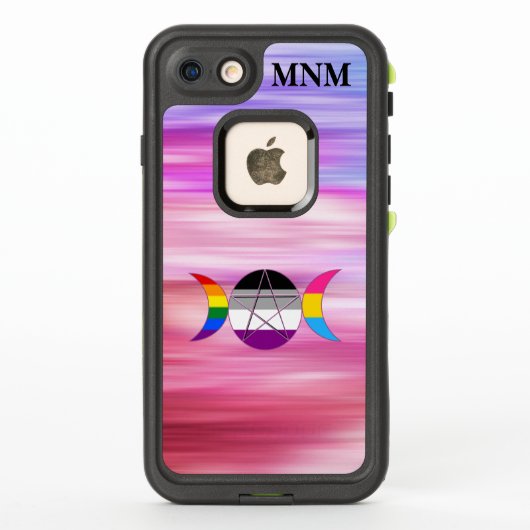 カスタマイズ可能なトリプルムーン女神ペンタクルレインボー LifeProof iPhoneケース (裏面)