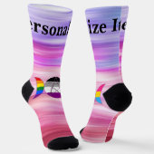 カスタマイズ可能なトリプル女神ムーン星形五角形プライド ソックス (傾斜あり)