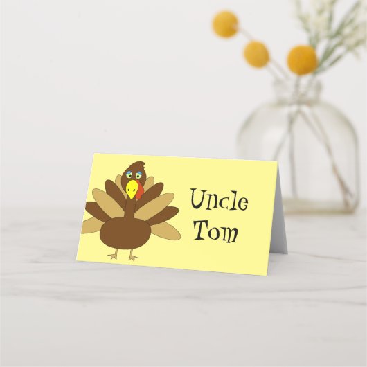 カスタマイズ可能なトルコ感謝祭座席表 プレイスカード (正面)