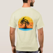 カスタマイズ可能なトロピカルアイランドのヤシの木 Tシャツ (裏面)