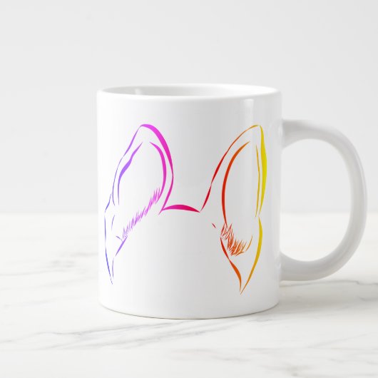 カスタマイズ可能なドイツのシェパード耳ジャンボコーヒーマグ ジャンボコーヒーマグカップ (右)