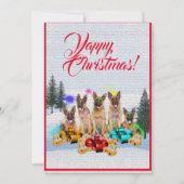 カスタマイズ可能なドイツの羊飼い犬のクリスマスカード 案内状 (正面)