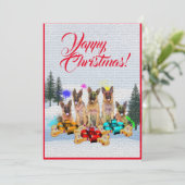 カスタマイズ可能なドイツの羊飼い犬のクリスマスカード 案内状 (スタンド正面)