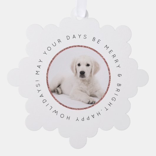 カスタマイズ可能なドッグフォトクリスマスオーナメントカード オーナメントカード (正面)