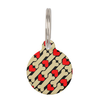 カスタマイズ可能なドッグボーンハート ペット　ネームタグ