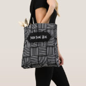 カスタマイズ可能なドラムスティックハッチング トートバッグ (クローズアップ)