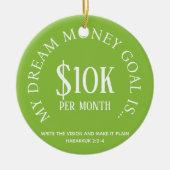 カスタマイズ可能なドリームマネー金融ゴールビジョン セラミックオーナメント (正面)