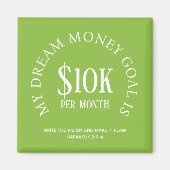 カスタマイズ可能なドリームマネー金融ゴール マグネット (正面)