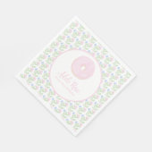 カスタマイズ可能なドーナツ甘い最初の誕生日 スタンダードランチョンナプキン (角)